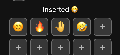 One-tap emoji chips
