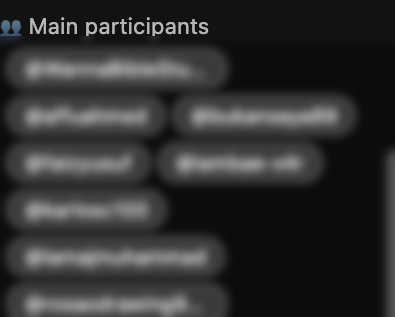 Participants list tracking who's in the live chat